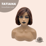 JBEXTENSION 10 Inches Copper Curly Pre-Cut Side Part Snowflake Lace Frontlace Glueless Wig TATIANA【BENDY EAR TABS】