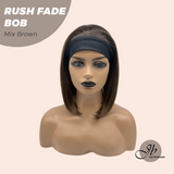 JBEXTENSION 12 Inches Short Hair Mix Brown Headband Wig RUSH FADE BOB - MIX BROWN