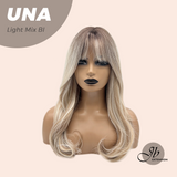 JBEXTENSION 22 Inches Light Mix Blonde Wave with Bangs Wig UNA LIGHT MIX BLONDE