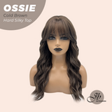[PRE-ORDER] JBEXTENSION 22 Inches Scalpiana Long Wave Cold Brown 3.5X4 Hard Silky Top Natural Scalp Effect Wig with Bangs OSSIE COLD BROWN