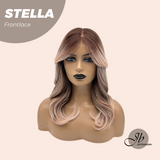 JBEXTENSION 16 Inches Apricot Curly Women Pre-Cut Frontlace Glueless Wig STELLA