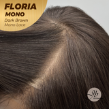 JBEXTENSION FLORIA MONO Full Monofilament Wig 20 Inches Curly Dark Brown Full Mono Lace Glueless with Anti-slip Silicone Strips Wig FLORIA MONO - DARK BROWN【BENDY EAR TABS】