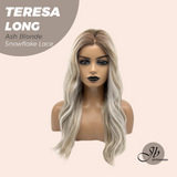 JBEXTENSION 22 Inches Long Ash Blonde Pre-Cut Snowflake Lace Frontlace Glueless Wig TERESA LONG ASH BLONDE【PERMATEASE】【BENDY EAR TABS】
