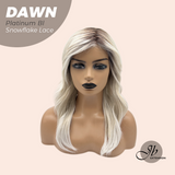 JBEXTENSION 19 Inches Curly Platinum Blonde Pre-Cut Side Part Snowflake Lace Frontlace Glueless Wig DAWN SNOWFLAKE - PLATINUM BLONDE【BENDY EAR TABS】
