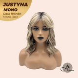 JBEXTENSION JUSTYNA MONO Monofilament Handmade Wig 6X5 Full Monofilament Hand Tied Top Wig 13 Inches Dark Blonde Mono Lace Wig with Anti-slip Silicone Strips Glueless Wig JUSTYNA MONO - DARK BLONDE【BENDY EAR TABS】