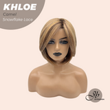 JBEXTENSION 12 Inches Bob Cut Camel Pre-Cut Snowflake Lace Frontlace Glueless Wig KHLOE CAMEL【PERMATEASE】【BENDY EAR TABS】- M/L