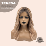 [PRE-ORDER] JBEXTENSION 18 Inches Honey Brown Pre-Cut Snowflake Lace Frontlace Glueless Wig TERESA HONEY BROWN【PERMATEASE】【BENDY EAR TABS】- M/L