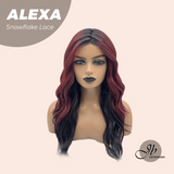JBEXTENSION 20 Inches Curly Black Red Pre-Cut Arc Snowflake Lace Frontlace Glueless Black Sapphire Wig ALEXA【BENDY EAR TABS】