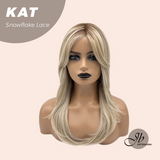 [PRE-ORDER] JBEXTENSION 20 Inches Mix Blonde Long Pre-Cut T Part Snowflake Lace Frontlace Glueless Wig KAT【BENDY EAR TABS】