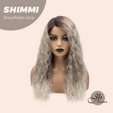 JBEXTENSION 21 Inches Ash Grey Deep Curly Pre-Cut Side Part Snowflake Lace Frontlace Black Sapphire Glueless Wig SHIMMI - BLACK SAPPHIRE【BENDY EAR TABS】