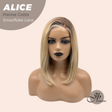 JBEXTENSION 12 Inches Panna Cotta Pre-Cut Side Part Snowflake Lace Frontlace Glueless Wig ALICE PANNA COTTA