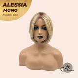 JBEXTENSION ALESSIA MONO Monofilament Handmade Wig 6X5 Full Monofilament Hand Tied Top Wig 10 Inches Bob Cut Mix Blonde Mono Lace Wig Glueless Wig ALESSIA MONO
