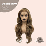 [PRE-ORDER] JBEXTENSION 24 Inches Brown With Highlight Wave Free Part Frontlace Glueless Wig OBSESSION