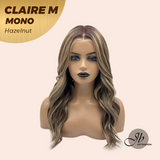 JBEXTENSION CLAIRE MONO Partial Monofilament Wig 22 Inches Hazelnut Curly Partial Mono Lace Glueless Wig CLAIRE MONO HAZELNUT【BENDY EAR TABS】