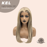 JBEXTENSION 22 Inches Light Golden Brown Pre-Cut Snowflake Lace Frontlace Glueless Wig KEL LIGHT GOLDEN BROWN【PERMATEASE】【BENDY EAR TABS】- M/L