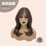 JBEXTENSION 16 Inches Mocha Curly Women Pre-Cut Frontlace Glueless Wig with Bangs ROSIE MOCHA