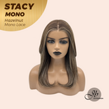 JBEXTENSION STACY MONO Monofilament Handmade Wig 6X5 Full Monofilament Hand Tied Top Wig 18 Inches Hazelnut Mono Lace Wig with Anti-slip Silicone Strips Glueless Wig STACY MONO - HAZELNUT【BENDY EAR TABS】