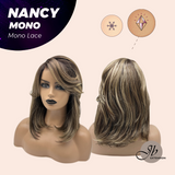 JBEXTENSION NANCY MONO Monofilament Handmade Wig 6X5 Full Monofilament Hand Tied Top Wig 14 Inches Dark Brown Curly Mono Lace Wig Glueless Black Sapphire Wig NANCY MONO - BLACK SAPPHIRE【BENDY EAR TABS】