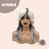 JBEXTENSION 19 Inches Grey Women Fashion Full Machine Wig GINNA【PLUS PERMATEASE】【BENDY EAR TABS】
