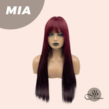 JBEXTENSION 25 Inches Ombre Red Straight Wig With Bangs MIA