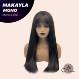 JBEXTENSION MAKAYLA MONO Monofilament Handmade Wig 6X5 Full Monofilament Hand Tied Top Wig 23 Inches Long Black Straight Mono Lace Handmade Futura Fiber Glueless Black Sapphire Wig MAKAYLA MONO【BENDY EAR TABS】