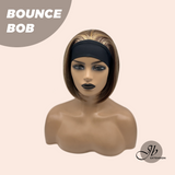 JBEXTENSION 10 Inches Bob Cut Honey Chestnut Balayage Headband Wig BOUNCE BOB