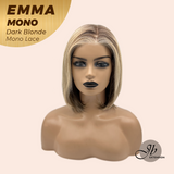 JBEXTENSION EMMA MONO Monofilament Handmade Wig 6X5 Full Monofilament Hand Tied Top Wig 14 Inche Dark Blonde Mono Lace Wig With Anti-slip Silicone Strips Glueless Wig EMMA MONO DARK BLONDE【BENDY EAR TABS】
