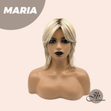 JBEXTENSION 12 Inches Short Blonde Women Fashion Full Machine Wig MARIA【PLUS PERMATEASE】【BENDY EAR TABS】