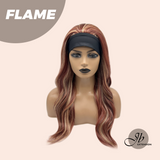 JBEXTENSION 24 Inches Curly Copper Auburn with Blonde Highlights Headband Wig FLAME