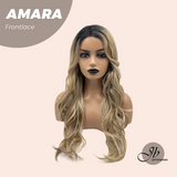 JBEXTENSION 22 Inches Mix Blonde Pre-Cut Side Part Frontlace Glueless Black Sapphire Wig AMARA