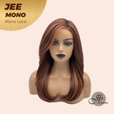 JBEXTENSION JEE MONO Monofilament Handmade Wig 6X5 Full Monofilament Hand Tied Top Wig 19 Inches Reddish Copper Mono Lace Wig with Anti-slip Silicone Strips Glueless Wig JEE MONO【BENDY EAR TABS】