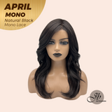 JBEXTENSION APRIL MONO Monofilament Handmade Wig 6X5 Full Monofilament Hand Tied Top Wig 18 Inches Natural Black Mono Lace Wig With Anti-slip Silicone Strips Glueless Wig APRIL MONO NATURAL BLACK【BENDY EAR TABS】