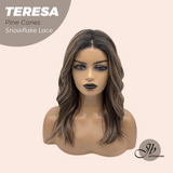 JBEXTENSION 18 Inches Pine Cones Pre-Cut Snowflake Lace Frontlace Glueless Wig TERESA PINE CONES【PERMATEASE】【BENDY EAR TABS】