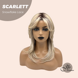 JBEXTENSION 19 Inches Curly Mix Blonde Pre-Cut T Part Snowflake Lace Frontlace Glueless Wig SCARLETT【BENDY EAR TABS】