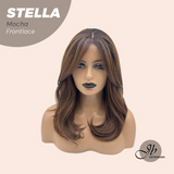 JBEXTENSION Peluca de encaje frontal para mujer de longitud media marrón de 22 pulgadas ROBY 150% de densidad