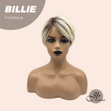 JBEXTENSION 9 Inches Pixie Cut Blonde Pre-Cut Frontlace Glueless Black Sapphire Wig BILLIE