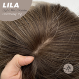 JBEXTENSION 20 Inches Scalpiana Light Mix Blonde Wolf Cut 3.5X4 Hard Silky Top Natural Scalp Effect Wig With Bangs LILA LIGHT MIX BLONDE