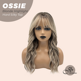 [PRE-ORDER] JBEXTENSION 22 Inches Scalpiana Long Wave Blonde Highlight 3.5X4 Hard Silky Top Natural Scalp Effect Wig with Bangs OSSIE BLONDE HIGHLIGHT
