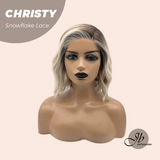JBEXTENSION 11 Inches Mix Blonde Pre-Cut Side Part Snowflake Lace Frontlace Glueless Wig CHRISTY SNOWFLAKE【BENDY EAR TABS】