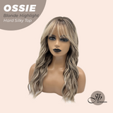 [PRE-ORDER] JBEXTENSION 22 Inches Scalpiana Long Wave Blonde Highlight 3.5X4 Hard Silky Top Natural Scalp Effect Wig with Bangs OSSIE BLONDE HIGHLIGHT