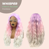 JBextension GLOW IN THE DARK 26 Inches Body Wave Rainbow Color Frontlace Glueless Wig WHISPER