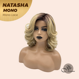 JBEXTENSION NATASHA MONO Monofilament Handmade Wig 6X5 Full Monofilament Hand Tied Top Wig 12 Inches Honey Blonde Mono Lace Wig Glueless Wig NATASHA MONO【BENDY EAR TABS】