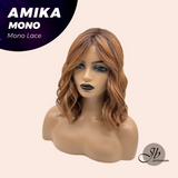 JBEXTENSION AMIKA MONO Monofilament Handmade Wig 6X5 Full Monofilament Hand Tied Top Wig 14 Inches Copper Curly Mono Lace Wig Glueless Black Sapphire Wig AMIKA MONO【BENDY EAR TABS】
