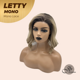 JBEXTENSION LETTY MONO Monofilament Handmade Wig 6X5 Full Monofilament Hand Tied Top Wig 12 Inches Dark Blonde Curly Mono Lace Wig With Anti-slip Silicone Strips Glueless Wig LETTY MONO【BENDY EAR TABS】