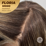 JBEXTENSION FLORIA MONO Full Monofilament Wig 20 Inches Curly Hazelnut Full Mono Lace Glueless with Anti-slip Silicone Strips Wig FLORIA MONO - HAZELNUT【BENDY EAR TABS】