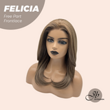 JBEXTENSION 20 Inches Light Brown Fiber X, Tangle Less Pre-Cut Free Part Frontlace Glueless Wig FELICIA【FIBER X】