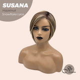 JBEXTENSION 9 Inches Hazelnut Pre-Cut Side Part Snowflake Lace Frontlace Glueless Wig SUSANA HAZELNUT【BENDY EAR TABS】