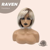 JBEXTENSION 12 Inches Ash Grey Pre-Cut Side Part Frontlace Glueless Black Sapphire Wig RAVEN- BLACK SAPPHIRE【BENDY EAR TABS】