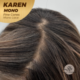 [PRE-ORDER] JBEXTENSION KAREN MONO Full Monofilament Handmade Full Lace Full Hand Tied Wig 20 Inches Pine Cones Mono Lace Handmade Futura Fiber Wig with Anti-slip Silicone Strips Glueless Wig KAREN MONO - PINE CONES【BENDY EAR TABS】