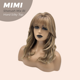 JBEXTENSION 16 Inches Scalpiana 3.5X4 Hard Silky Top Natural Scalp Effect Shatush Mix Blonde Body Wave Wig with Bangs Wig MIMI SILK TOP - SHATUSH MIX BLONDE